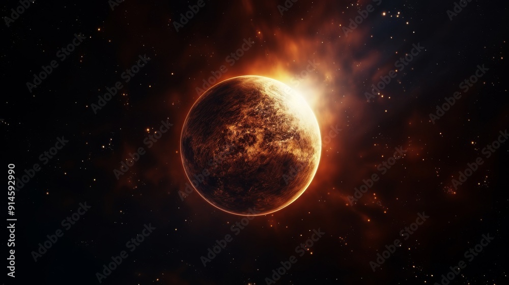 Abstract fiery planet landscapes. Abstract fiery planet landscapes.