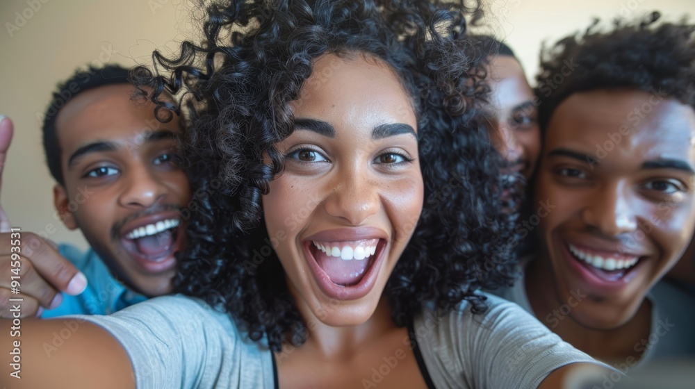 Mobile, selfie, work At team building or office meetings, buddies with hilarious faces. Comedy, diversity, and funny businesspeople having fun and taking pictures at work.