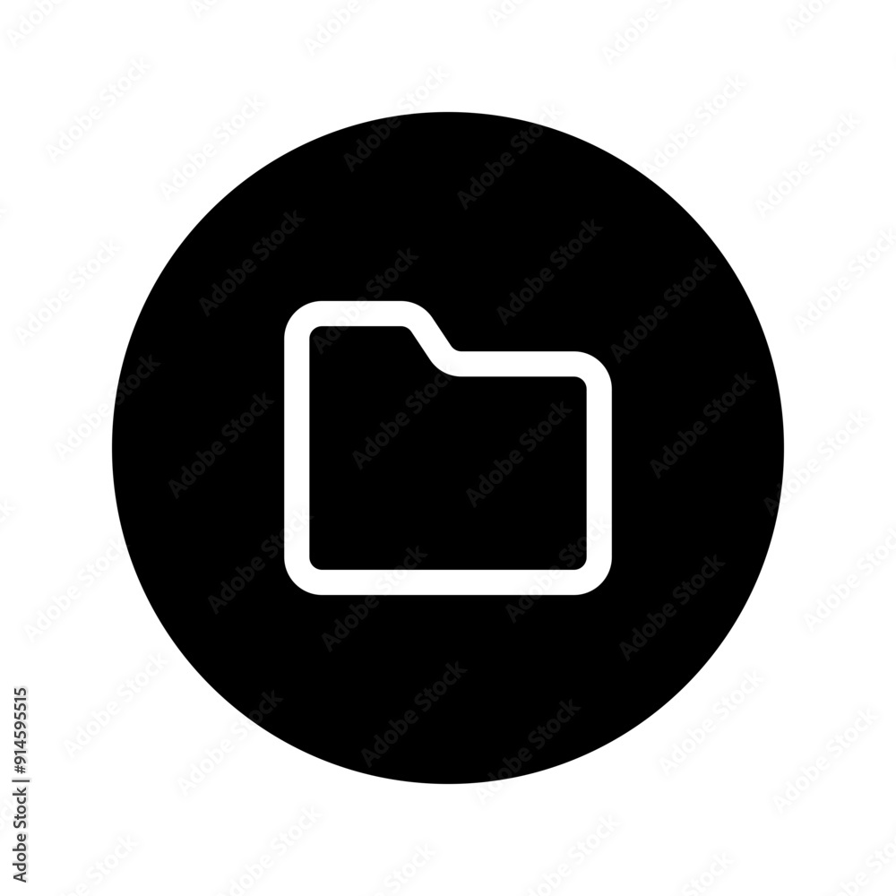 folder line circular icon