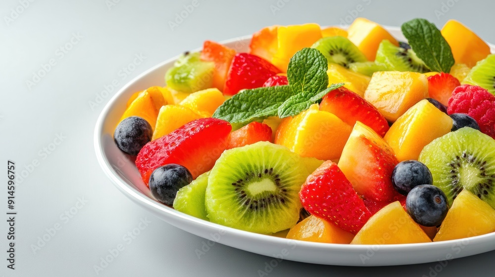 Fruit fresh mixed tropical fruit salad. plate of healthy fresh fruit salad Fruit fresh mixed tropical fruit salad. plate of healthy fresh fruit salad