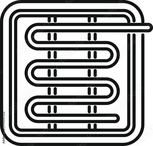Underfloor heating system installing, repairing or designing concept icon