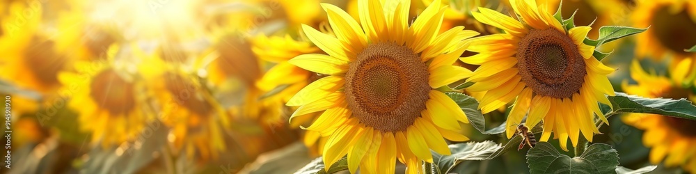 field of bright yellow sunflowers facing the sun field of bright yellow sunflowers facing the sun
