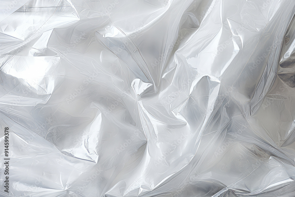 Obraz premium Processed collage of transparent cellophane plastic foil texture. Background for banner, backdrop
