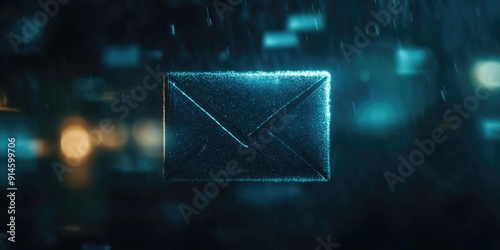 A close-up shot of an envelope getting wet in the rain, perfect for use in weather-related or personal correspondence themes