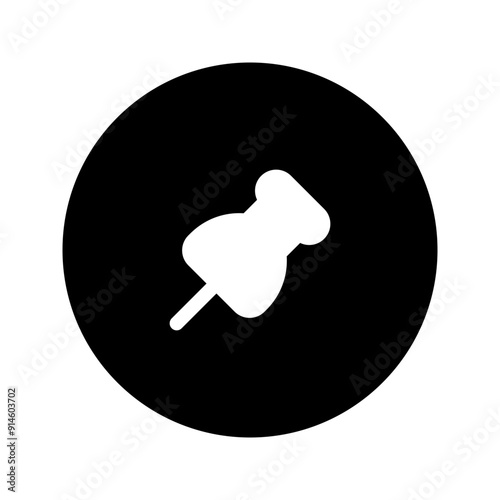 push pin glyph circular icon