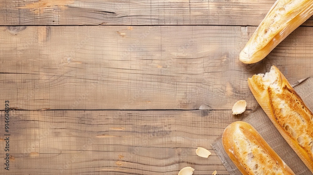 A loaf of bread resting on a wooden table near a piece of bread placed on a cloth A loaf of bread resting on a wooden table near a piece of bread placed on a cloth