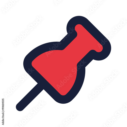 push pin flat line icon