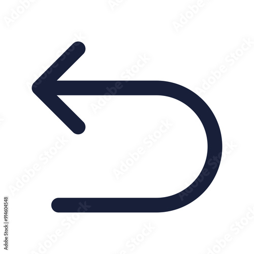 undo flat line icon