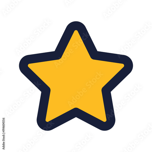 star flat line icon