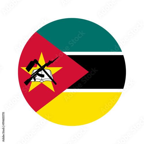 Round Mozambique flag icon