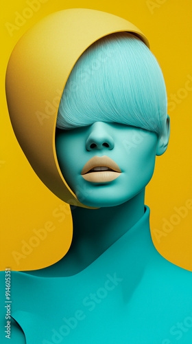 Fashion futuristic model on the cover of a fashion magazine.