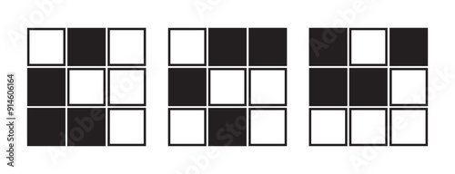 crossword icon black and white block