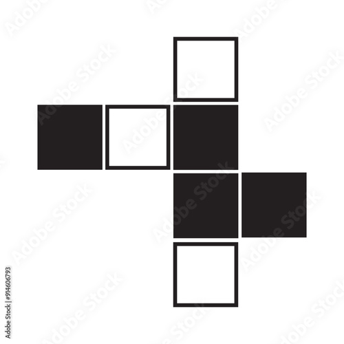 crossword icon black and white block	