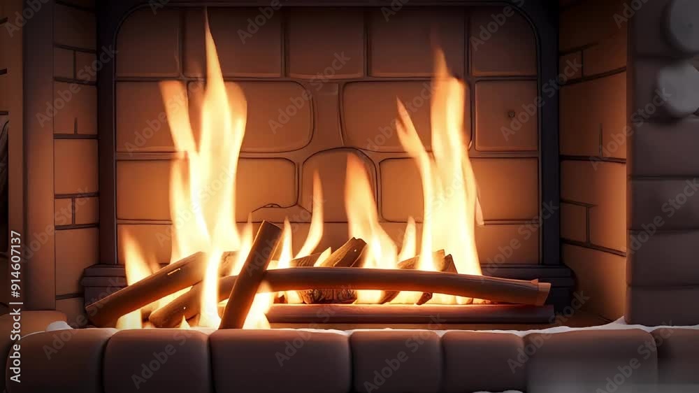 A traditional log fire burning ,flames ,flickering,calming