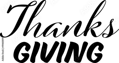 Thanksgiving day poster. Celebration lettering.