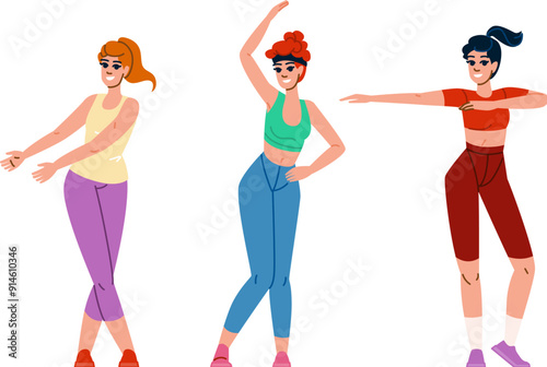 hop zumba class lesson vector. hip gym, school group, hall man hop zumba class lesson character. people flat cartoon illustration