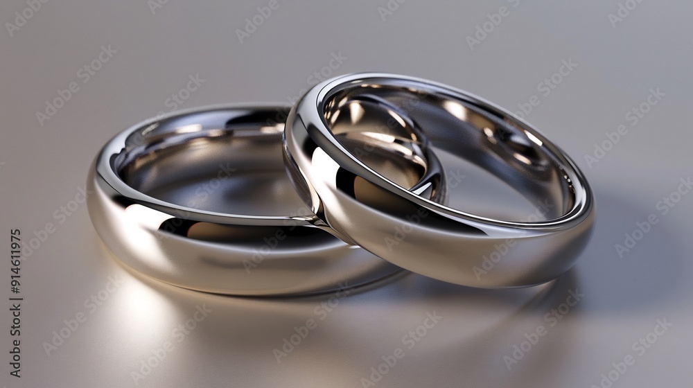 Symbol of Eternal Love A Beautiful Pair of Diamond and Silver Commitment Rings on Velvet
