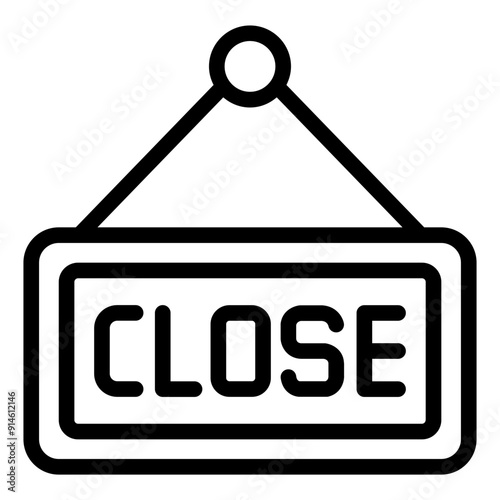 Close signboard icon for restaurants, indicating closure.