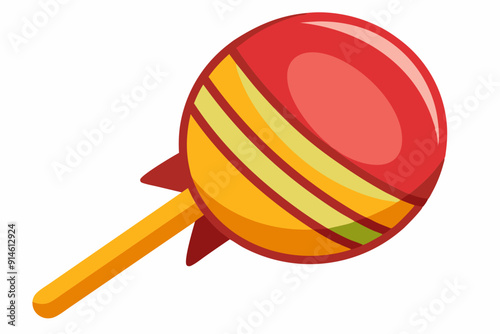 round Candy with stick vector art illuatration photo