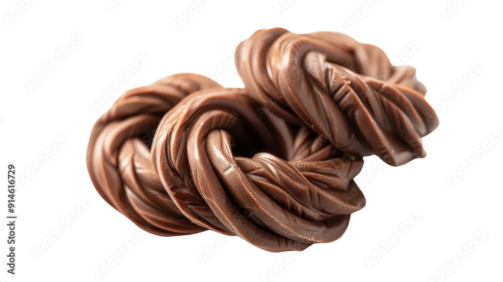 Chocolate torsade twist on transparent background