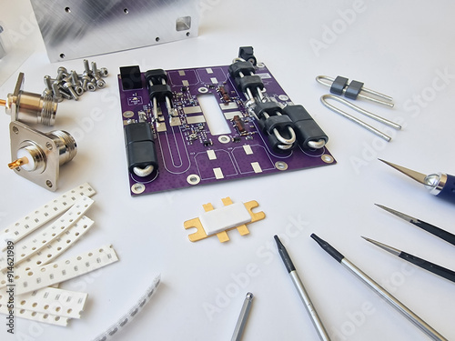 High power RF amplifier development and assembly