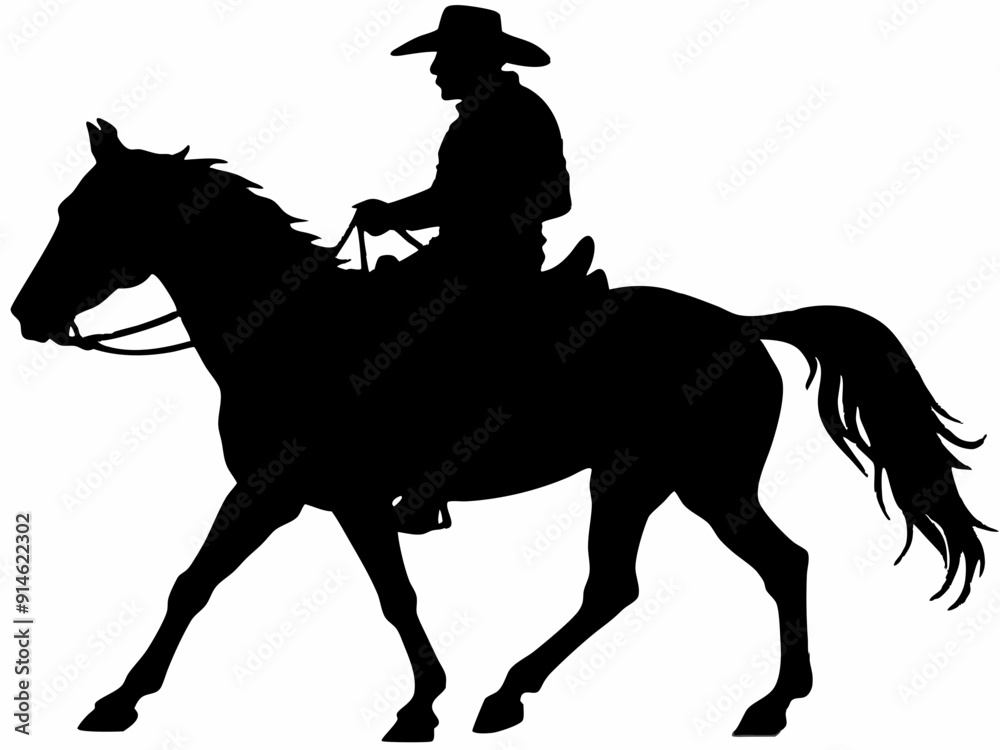 cowboy and horse running silhouettes , cowboy riding a running horse, Western riding discipline Reining vector collection cowboy and horse running silhouettes , cowboy riding a running horse, Western riding discipline Reining vector collection