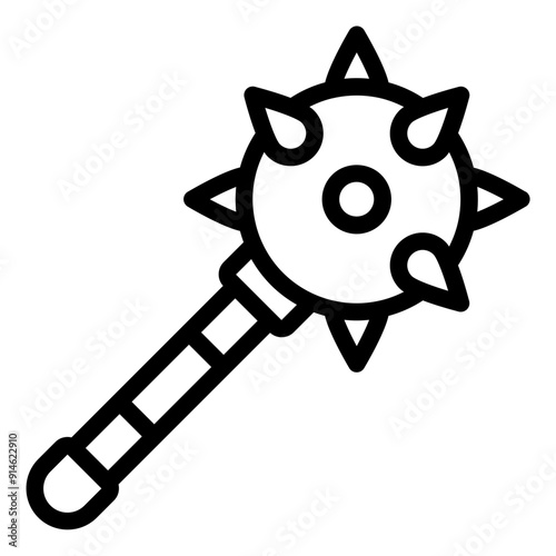 Medieval mace weapon with spiked head used in close combat