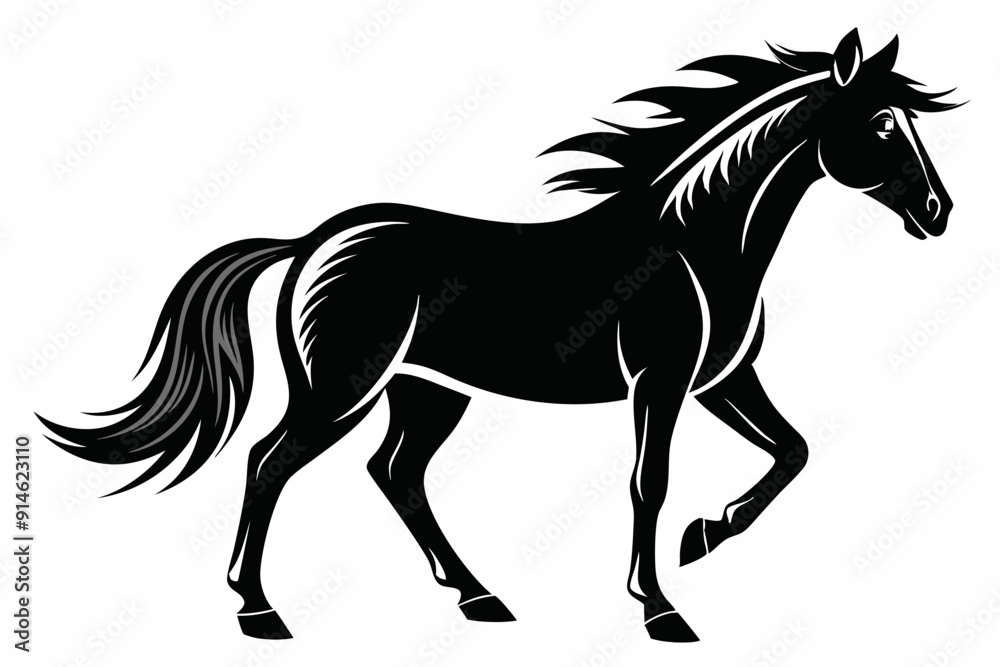 Obraz premium silhouette of horse, Horse Vector, Horse Silhouette 