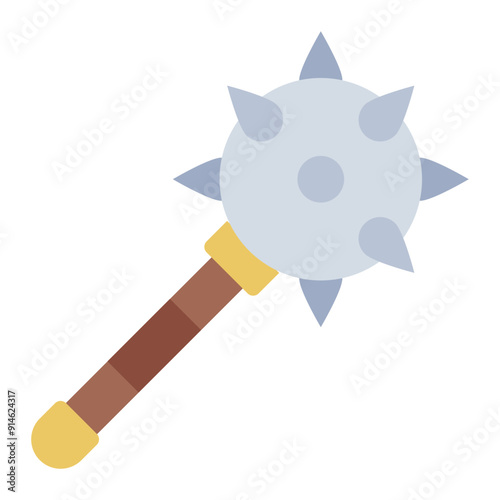 Medieval mace weapon with spiked head used in close combat