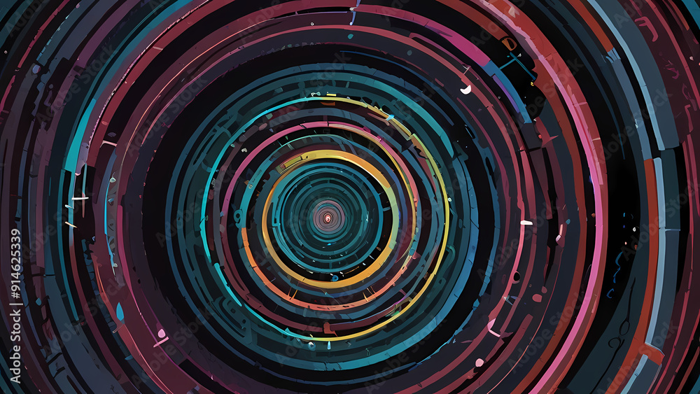 Fototapeta premium abstract background lines concentric circles and spirals with a monochromatic color scheme 