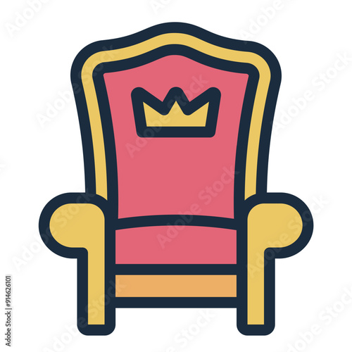 Throne icon representing a medieval royal seat.