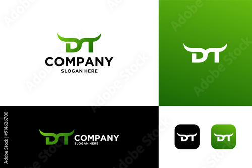 horn letter D and T  logo