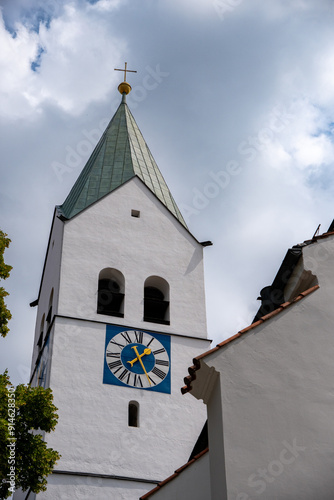 Freising, Bavaria, Germany. Bell tower of the Dom St. Maria und St. Korbinian (St. Mary and Korbinian Cathedral) of the former Diocese of Freising photo