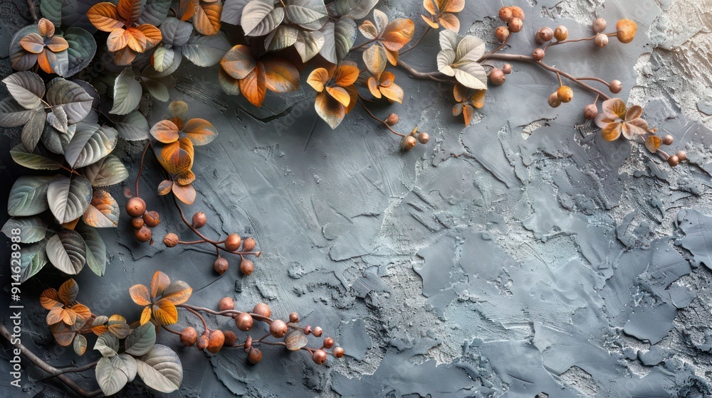 Obraz premium 3D relief mural wallpaper showcasing delicate cherry blossom branches with raised petals and soft pastel hues