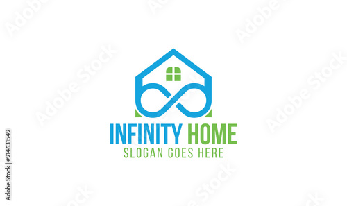 Infinity Home Modern Real Estate Business Vector Logo Template