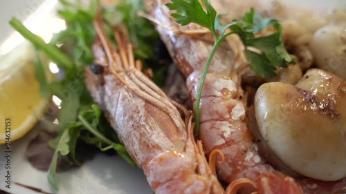 Wallpaper Mural Seafood. Cooked shrimps on a plate. Close-up. Torontodigital.ca