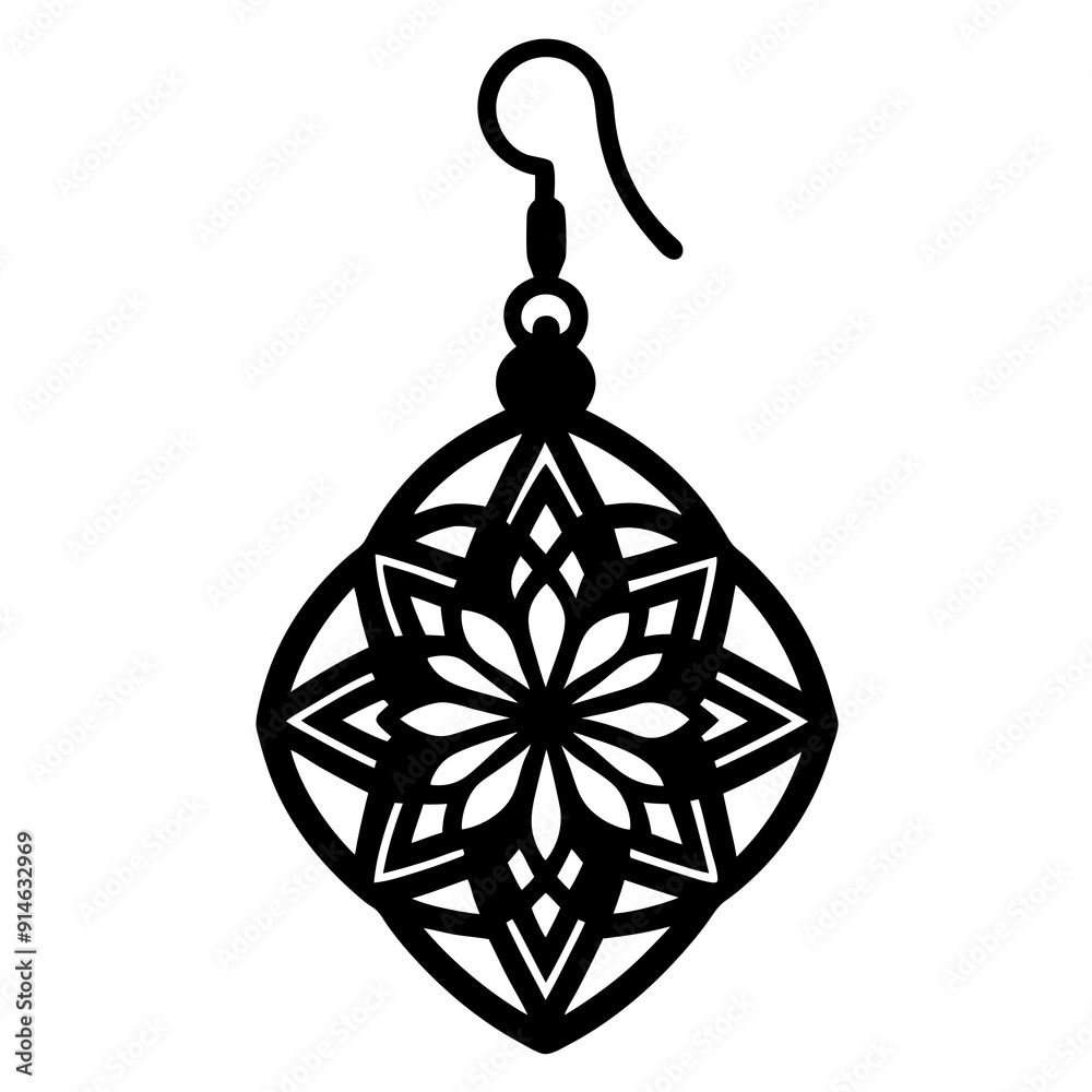 Fototapeta premium Earring Laser Cut File, Earring SVG