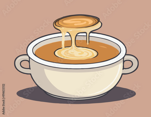 Soupe a l'oignon. Traditional French Onion Soup