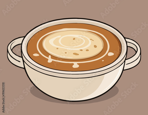 Soupe a l'oignon. Traditional French Onion Soup