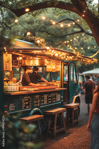 food truck with fast food