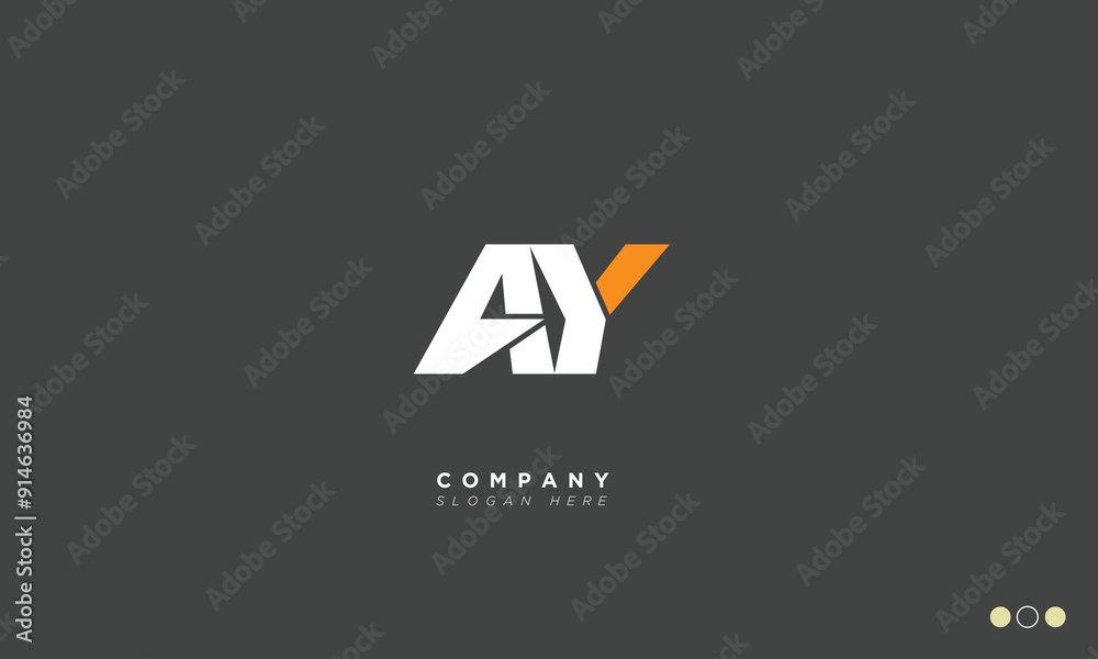 Fototapeta premium AY Alphabet letters Initials Monogram logo YA, A and Y