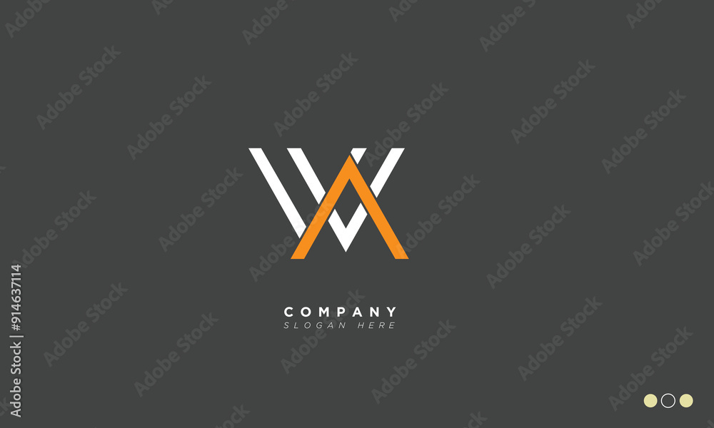 WA Alphabet letters Initials Monogram logo AW, W and A WA Alphabet letters Initials Monogram logo AW, W and A