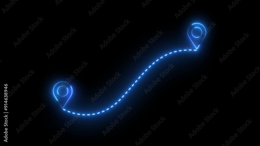 Neon location icon and GPS tracking point marker animation. Neon location icon and GPS tracking point marker animation.