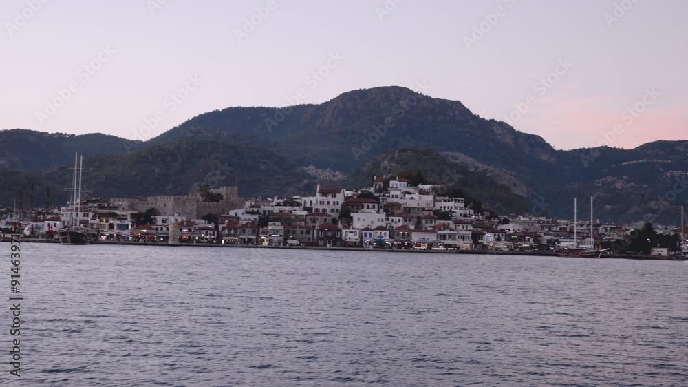 Panorama Of The Evening Marmaris From The Water Side, Turkey Panorama Of The Evening Marmaris From The Water Side, Turkey