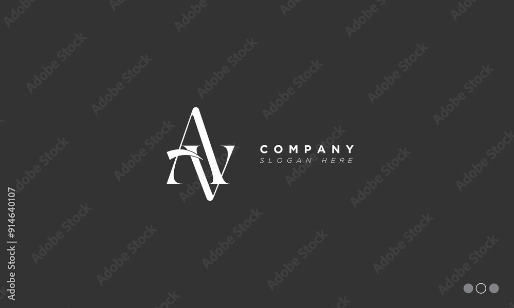 AV Alphabet letters Initials Monogram logo VA, A and V AV Alphabet letters Initials Monogram logo VA, A and V