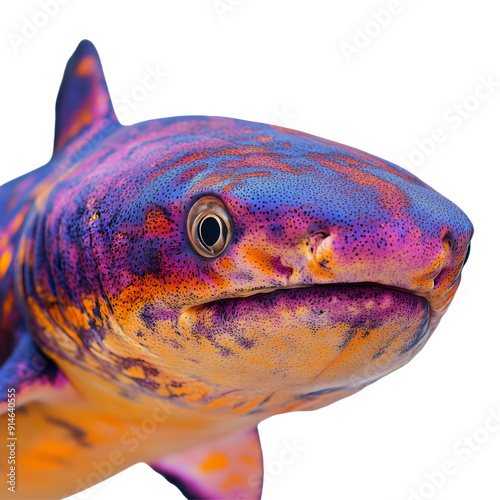 Bluntnose Sixgill Shark (Hexanchus griseus), transparent background photo