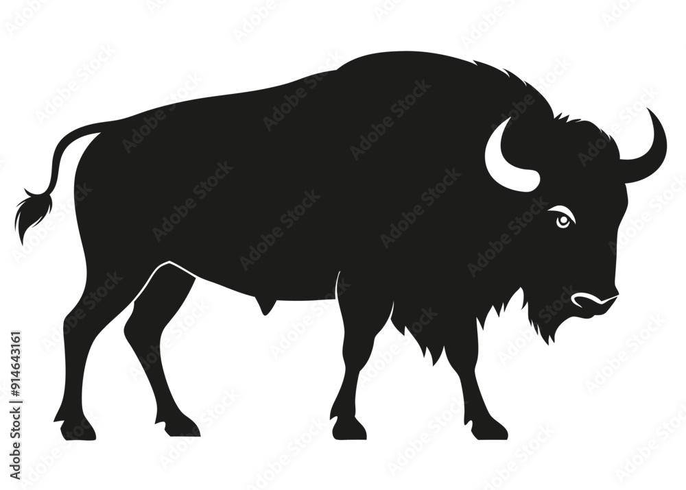 buffalo silhouette vector illustration buffalo silhouette vector illustration