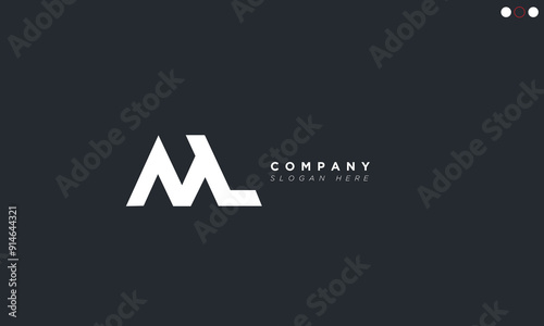 ML Alphabet letters Initials Monogram logo 