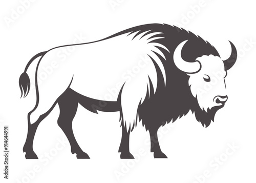 buffalo silhouette vector illustration 