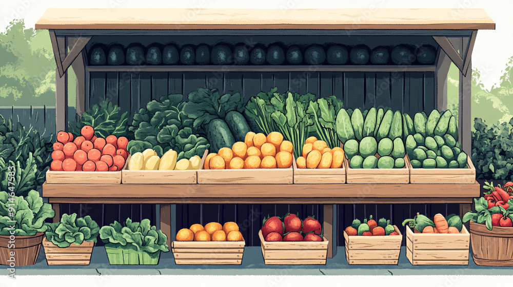 Fresh Organic Vegetables at Market Stand Fresh Organic Vegetables at Market Stand